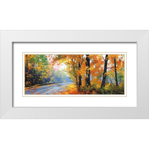 Autumn Backlight White Modern Wood Framed Art Print with Double Matting by Gercken, Graham