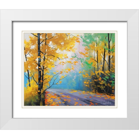 Misty Autumn Day White Modern Wood Framed Art Print with Double Matting by Gercken, Graham