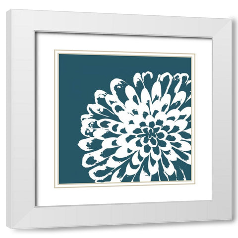 Graphic Flower 1 White Modern Wood Framed Art Print with Double Matting by GraphINC