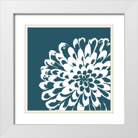 Graphic Flower 1 White Modern Wood Framed Art Print with Double Matting by GraphINC