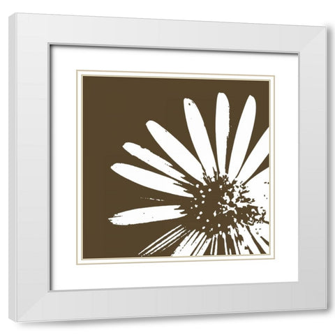Graphic Flower 2 White Modern Wood Framed Art Print with Double Matting by GraphINC