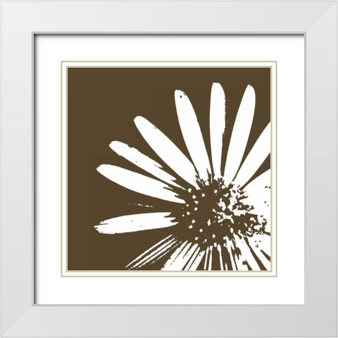 Graphic Flower 2 White Modern Wood Framed Art Print with Double Matting by GraphINC