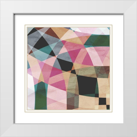 Geometric Design 1 White Modern Wood Framed Art Print with Double Matting by GraphINC Studio