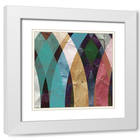 Geometric Design 3 White Modern Wood Framed Art Print with Double Matting by GraphINC Studio