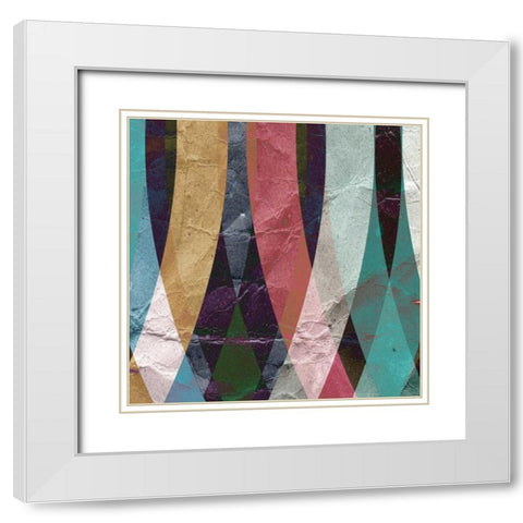 Geometric Design 4 White Modern Wood Framed Art Print with Double Matting by GraphINC Studio