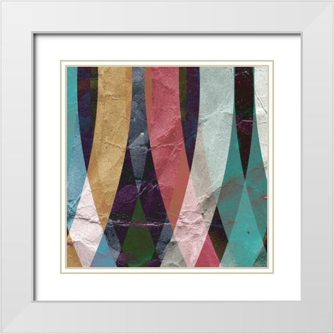 Geometric Design 4 White Modern Wood Framed Art Print with Double Matting by GraphINC Studio