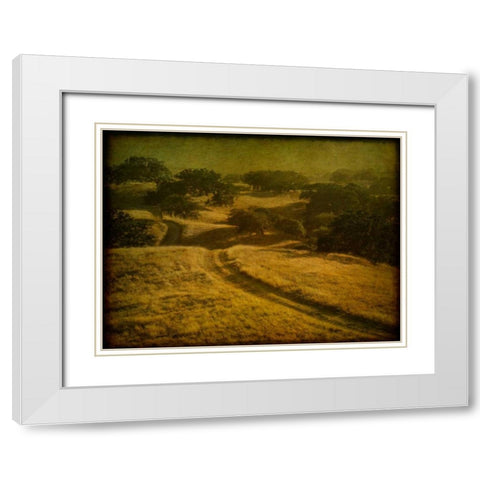 Ranch Road and Oak Savannah White Modern Wood Framed Art Print with Double Matting by Guion, William