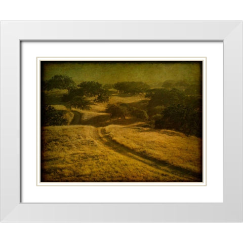 Ranch Road and Oak Savannah White Modern Wood Framed Art Print with Double Matting by Guion, William