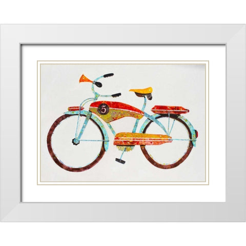 Bike No. 5 White Modern Wood Framed Art Print with Double Matting by Grant, Anthony