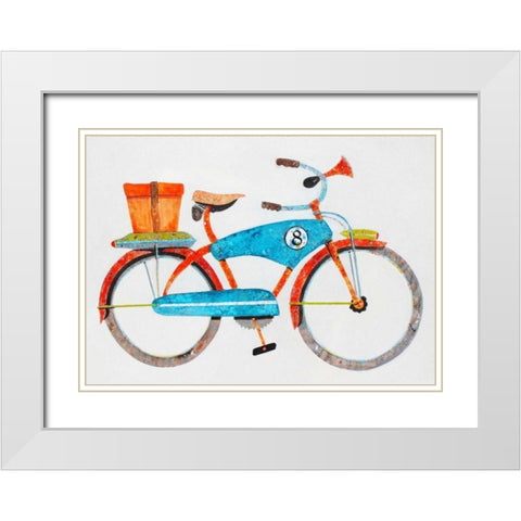 Bike No. 8 White Modern Wood Framed Art Print with Double Matting by Grant, Anthony
