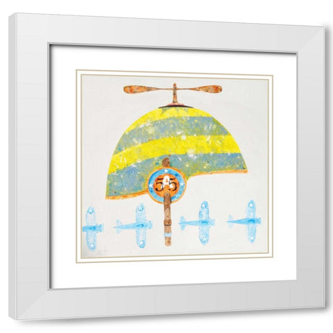 Cap No. 55 White Modern Wood Framed Art Print with Double Matting by Grant, Anthony