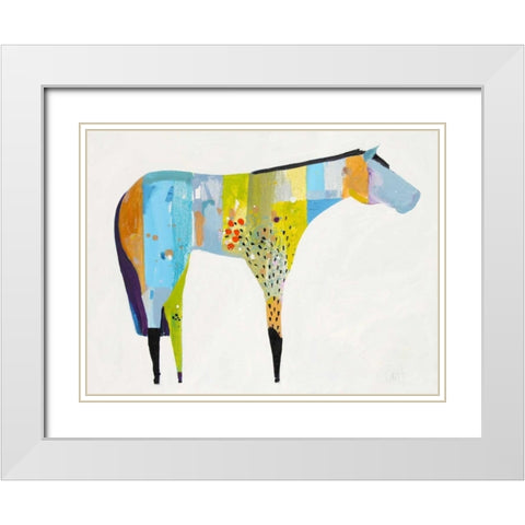 Horse No. 27 White Modern Wood Framed Art Print with Double Matting by Grant, Anthony