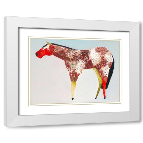 Horse No. 39 White Modern Wood Framed Art Print with Double Matting by Grant, Anthony