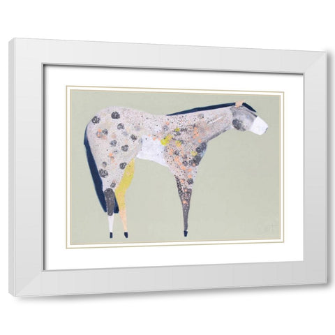 Horse No. 60 White Modern Wood Framed Art Print with Double Matting by Grant, Anthony