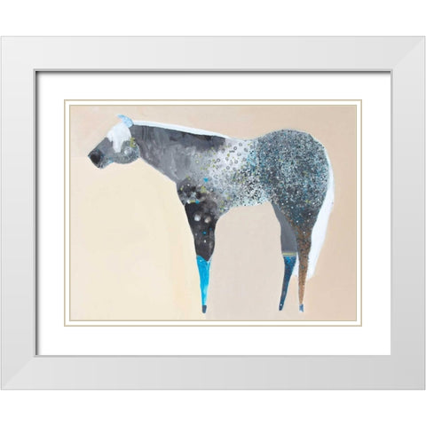 Horse No. 66 White Modern Wood Framed Art Print with Double Matting by Grant, Anthony