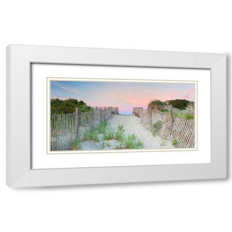Crescent Beach Path White Modern Wood Framed Art Print with Double Matting by Gendreau, Katherine