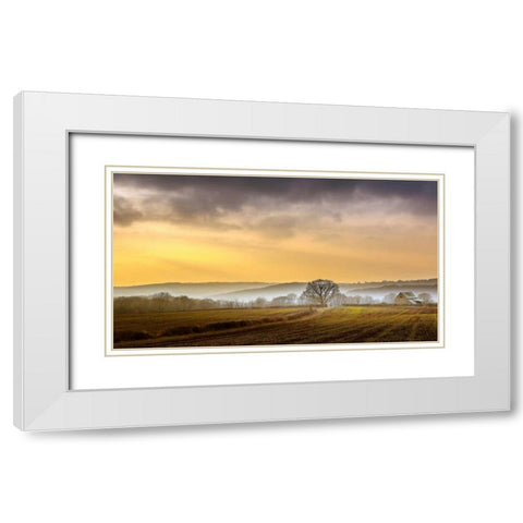 The Farm White Modern Wood Framed Art Print with Double Matting by Goncalves, Adelino