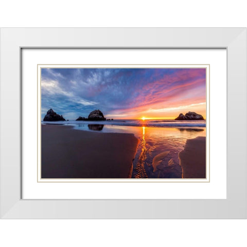 River of Gold White Modern Wood Framed Art Print with Double Matting by Gordon, Dave
