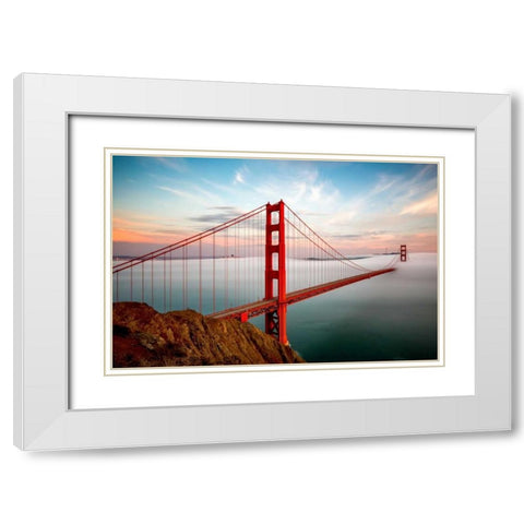 Into the Mist White Modern Wood Framed Art Print with Double Matting by Gordon, Dave