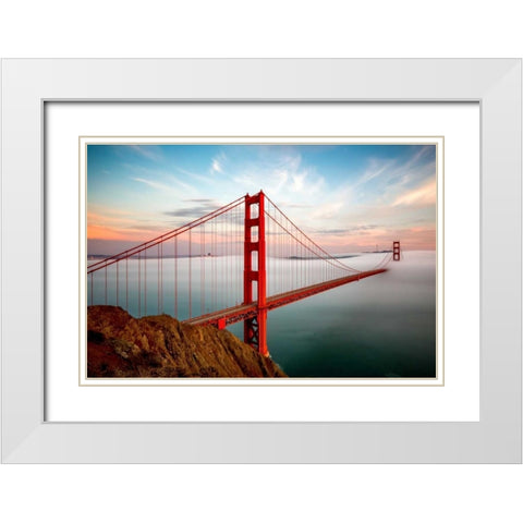 Into the Mist White Modern Wood Framed Art Print with Double Matting by Gordon, Dave