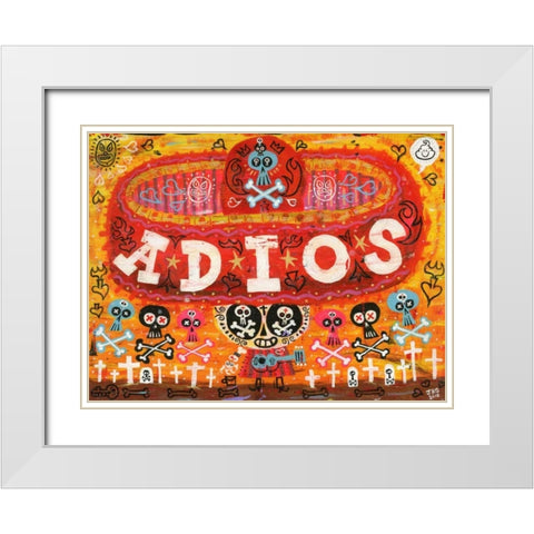 Adios Amigos White Modern Wood Framed Art Print with Double Matting by Gutierrez, Jorge R.