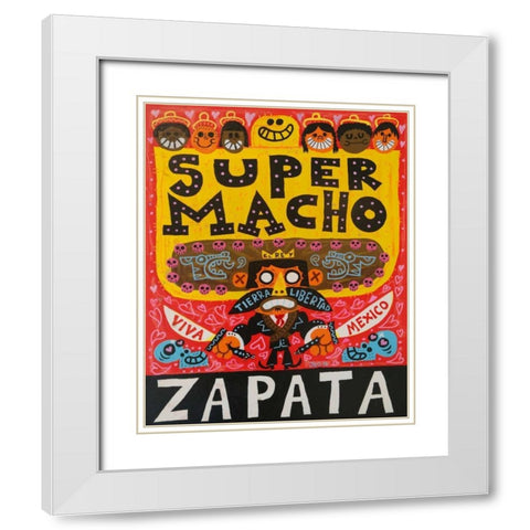 El Mexicano White Modern Wood Framed Art Print with Double Matting by Gutierrez, Jorge R.