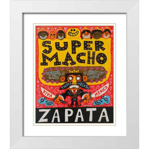 El Mexicano White Modern Wood Framed Art Print with Double Matting by Gutierrez, Jorge R.