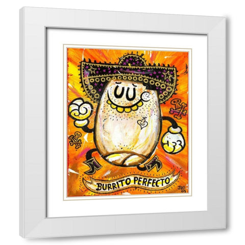 Burrito Perfecto White Modern Wood Framed Art Print with Double Matting by Gutierrez, Jorge R.