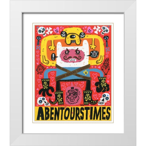 Las Aventuras de Pen White Modern Wood Framed Art Print with Double Matting by Gutierrez, Jorge R.
