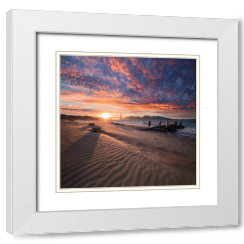 Composed White Modern Wood Framed Art Print with Double Matting by Gordon, Dave