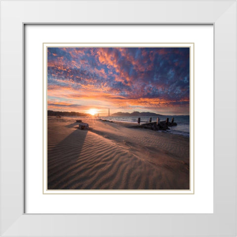 Composed White Modern Wood Framed Art Print with Double Matting by Gordon, Dave