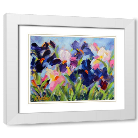 The Iris Show White Modern Wood Framed Art Print with Double Matting by Gatens, Pamela
