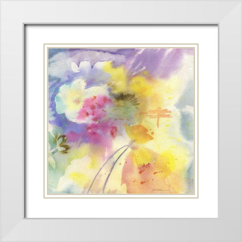 Dragonfly White Modern Wood Framed Art Print with Double Matting by Golden, Sheila