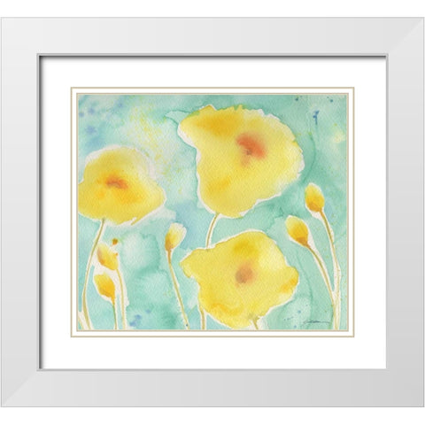 Summer Rain #3 White Modern Wood Framed Art Print with Double Matting by Golden, Sheila
