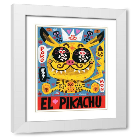 Magic Japanese Cockfighting White Modern Wood Framed Art Print with Double Matting by Gutierrez, Jorge R.