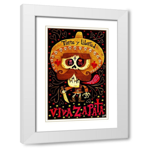 Viva Zapata White Modern Wood Framed Art Print with Double Matting by Gutierrez, Jorge R.