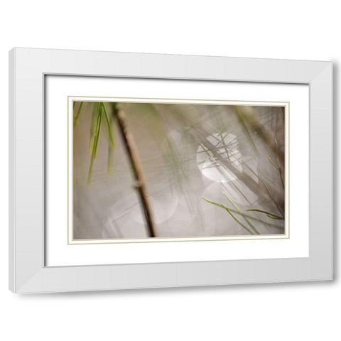 Abstract by the River White Modern Wood Framed Art Print with Double Matting by Gonzalez, Ulpi