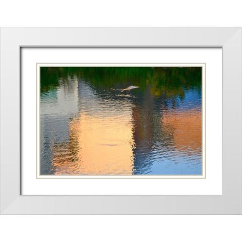 Reflection on the Iowa River No. 1 White Modern Wood Framed Art Print with Double Matting by Gonzalez, Ulpi