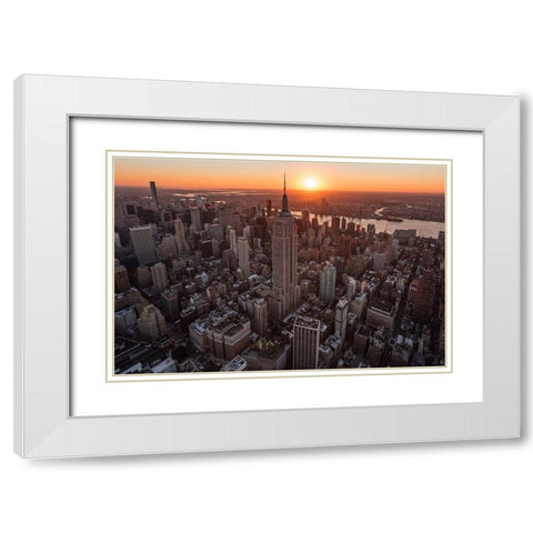 Empire Flight Sun Burst White Modern Wood Framed Art Print with Double Matting by Getty, Bruce