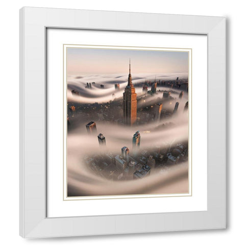 Empire Fog White Modern Wood Framed Art Print with Double Matting by Getty, Bruce