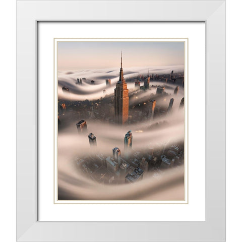 Empire Fog White Modern Wood Framed Art Print with Double Matting by Getty, Bruce