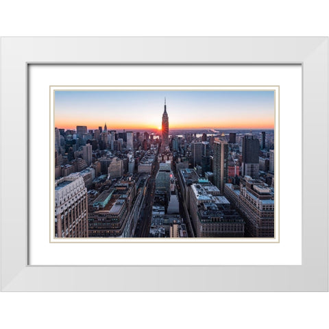 Empire Sunburst Sunrise 2 White Modern Wood Framed Art Print with Double Matting by Getty, Bruce