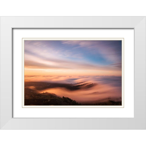 Golden Morning White Modern Wood Framed Art Print with Double Matting by Getty, Bruce