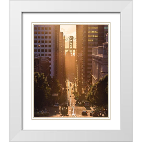 Morning Trolley 2 White Modern Wood Framed Art Print with Double Matting by Getty, Bruce