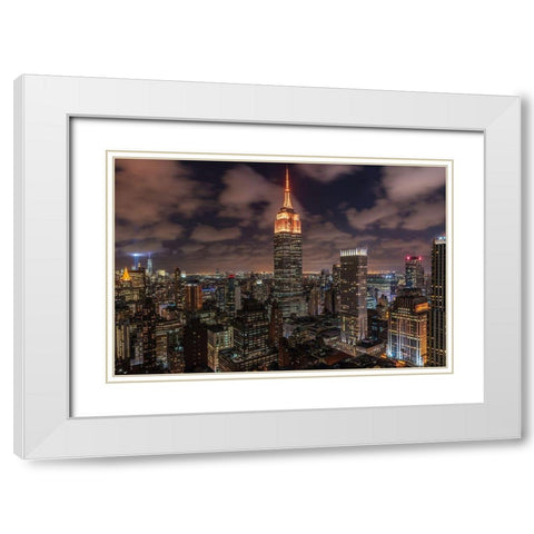Orange 9-11 White Modern Wood Framed Art Print with Double Matting by Getty, Bruce