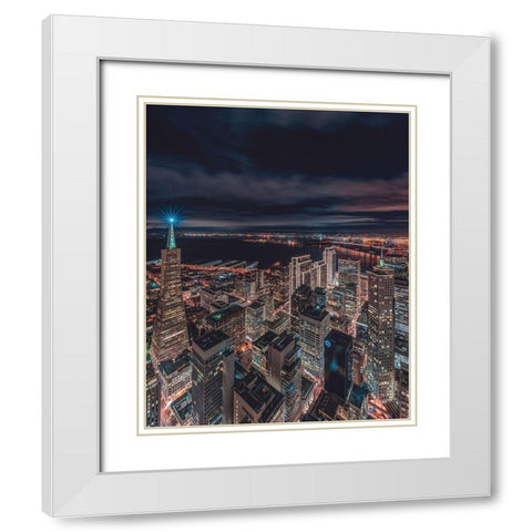 San Francisco Look Down 5 White Modern Wood Framed Art Print with Double Matting by Getty, Bruce