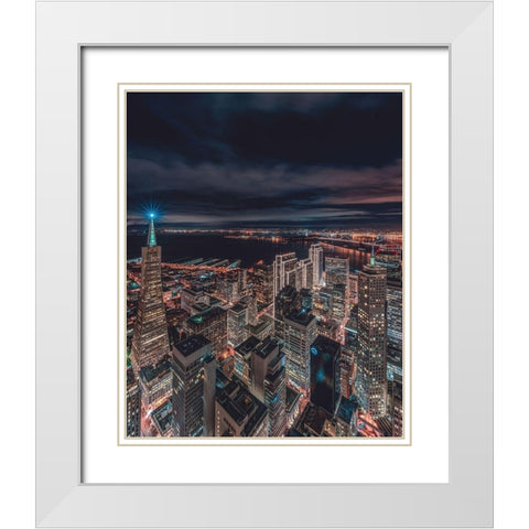 San Francisco Look Down 5 White Modern Wood Framed Art Print with Double Matting by Getty, Bruce