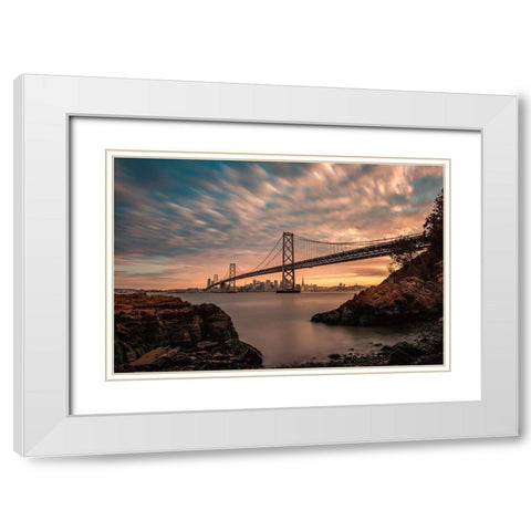 San Franciscoaâ‚¬â„¢s Stretch White Modern Wood Framed Art Print with Double Matting by Getty, Bruce
