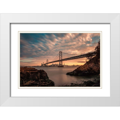 San Franciscoaâ‚¬â„¢s Stretch White Modern Wood Framed Art Print with Double Matting by Getty, Bruce