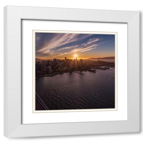 Sunset Explosion 2 White Modern Wood Framed Art Print with Double Matting by Getty, Bruce
